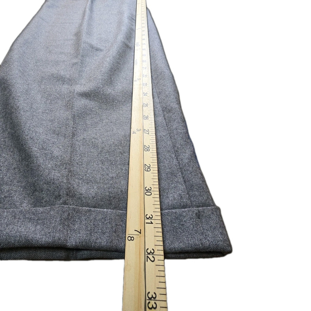 Mens Pure Virgin Wool Dress Pants Gray Pleated Cuffed Slacks 38 Made Canada - Picture 5 of 9